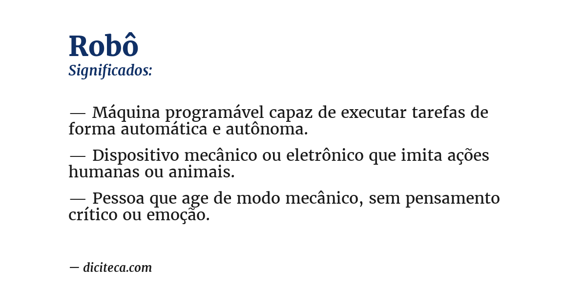 Significado de robô