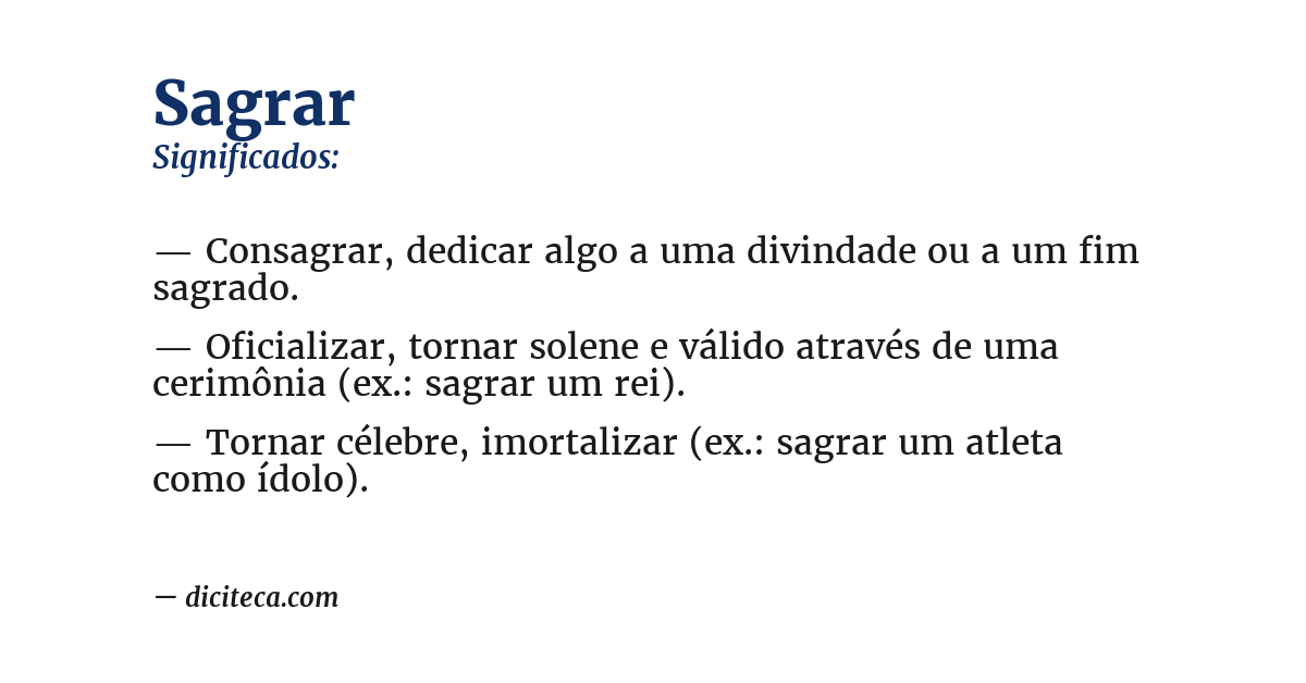 Significado de sagrar