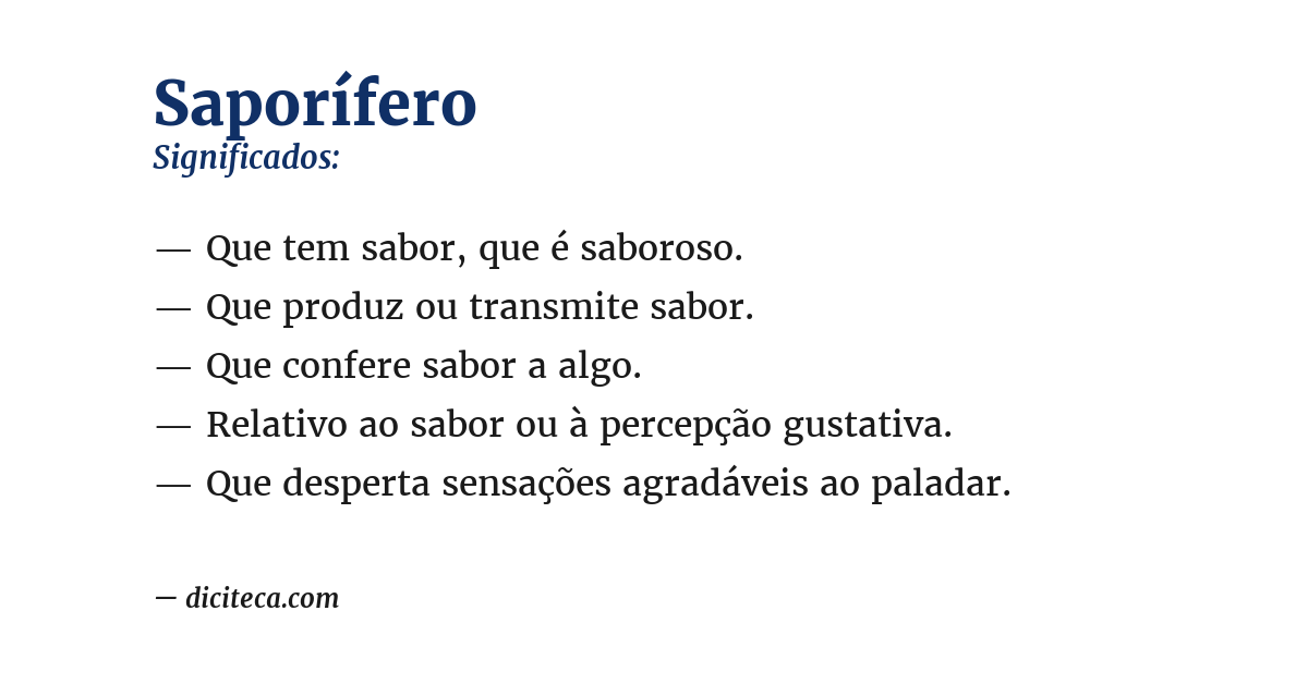 Significado de saporífero
