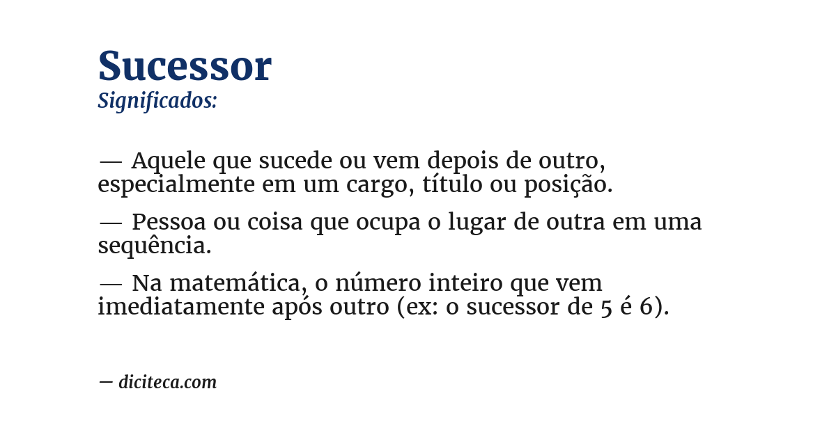 Significado de sucessor