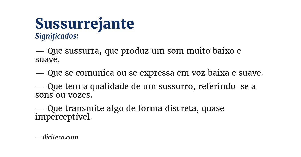 Significado de sussurrejante