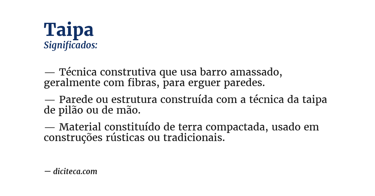 Significado de taipa