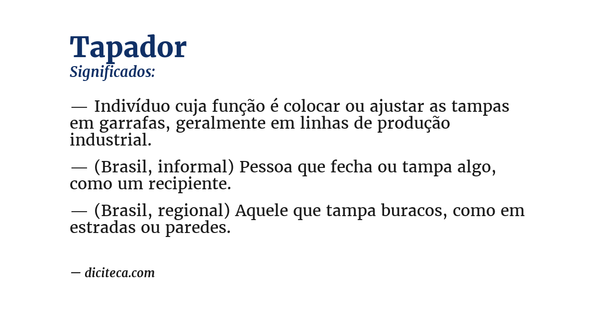 Significado de tapador