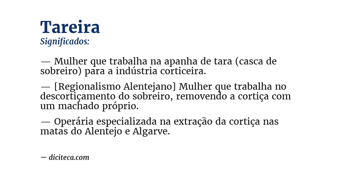 Significado de tareira