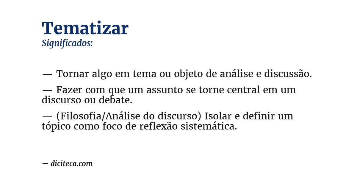 Significado de tematizar