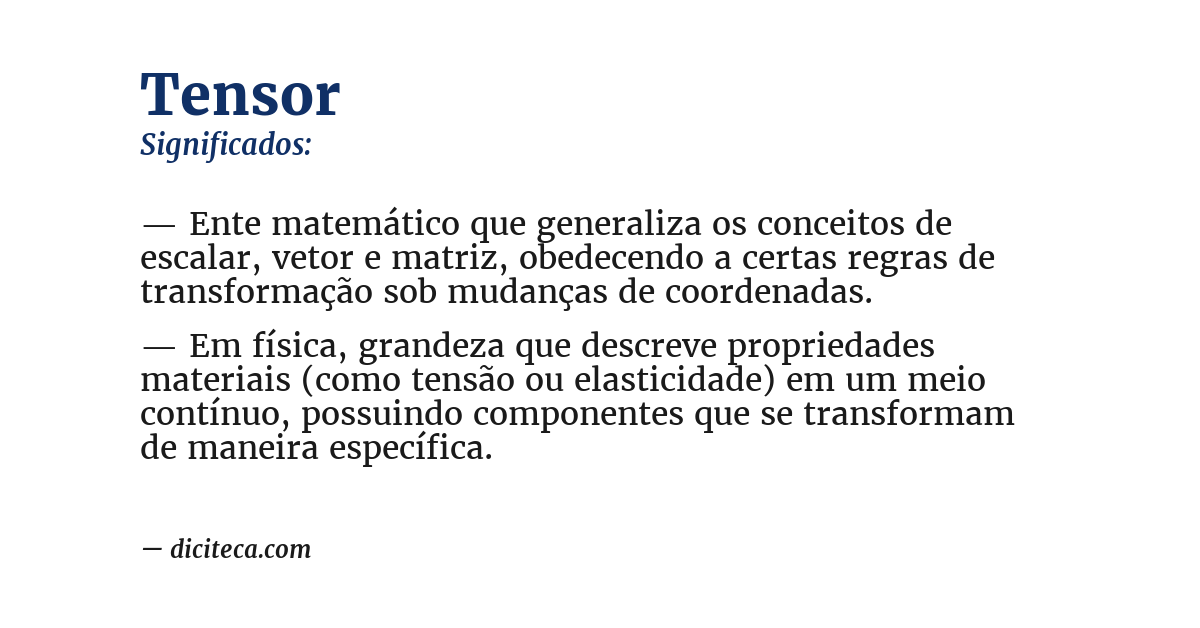 Significado de tensor