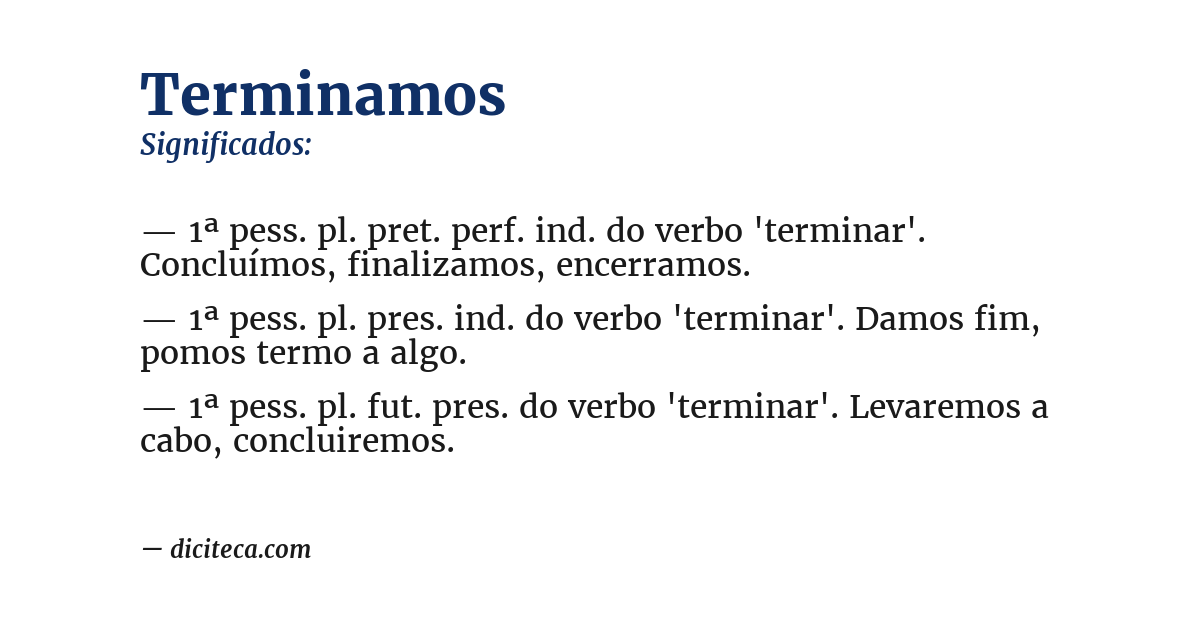 Significado de terminamos