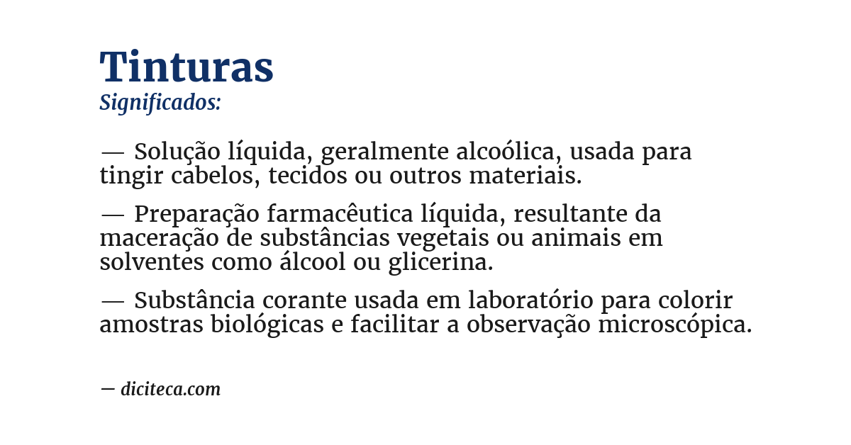 Significado de tinturas