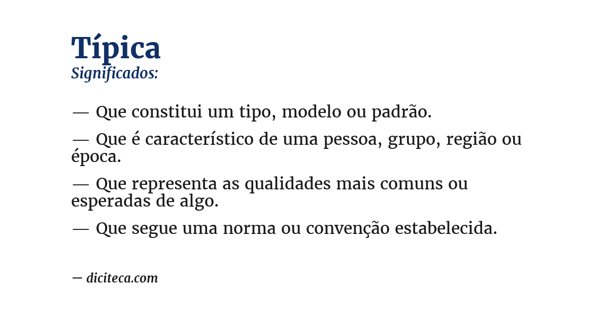 Significado de típica