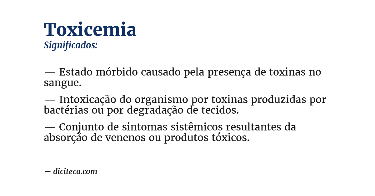 Significado de toxicemia