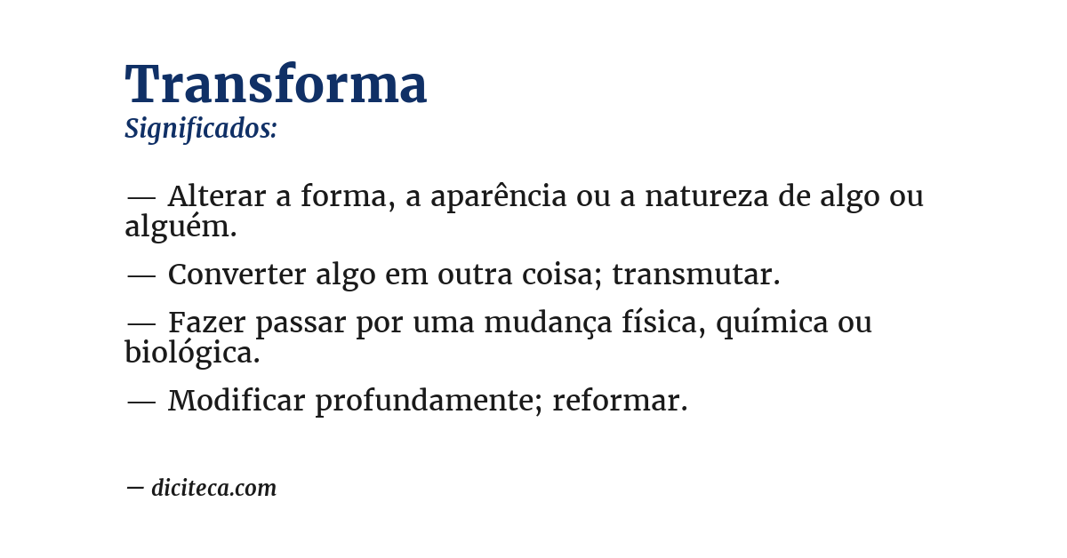 Significado de transforma