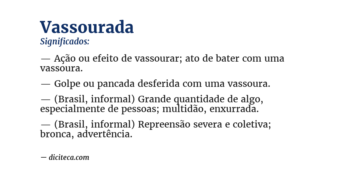 Significado de vassourada