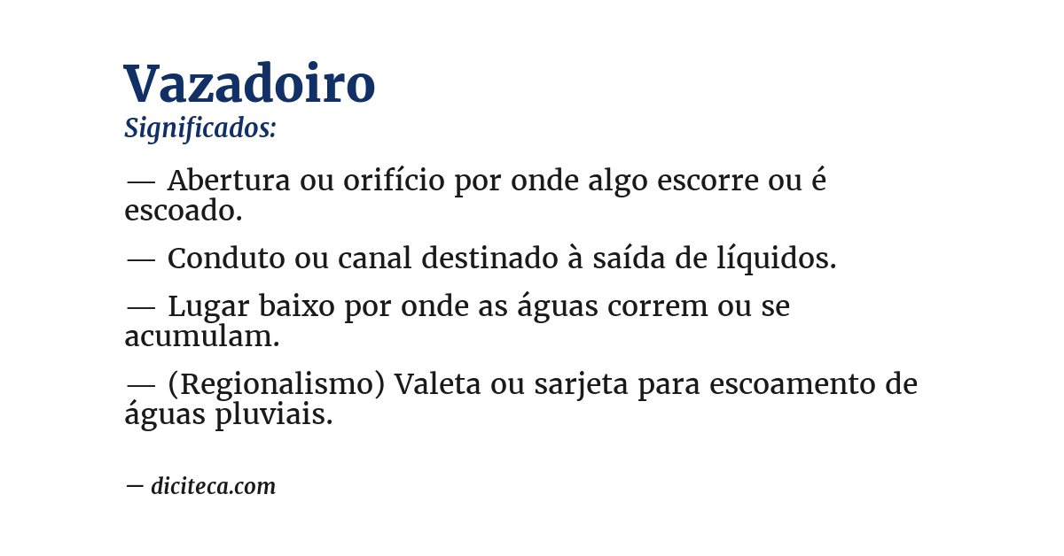 Significado de vazadoiro