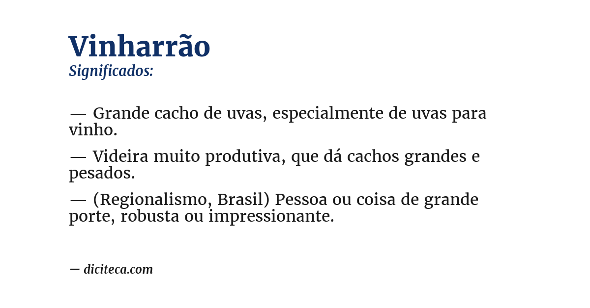 Significado de vinharrão