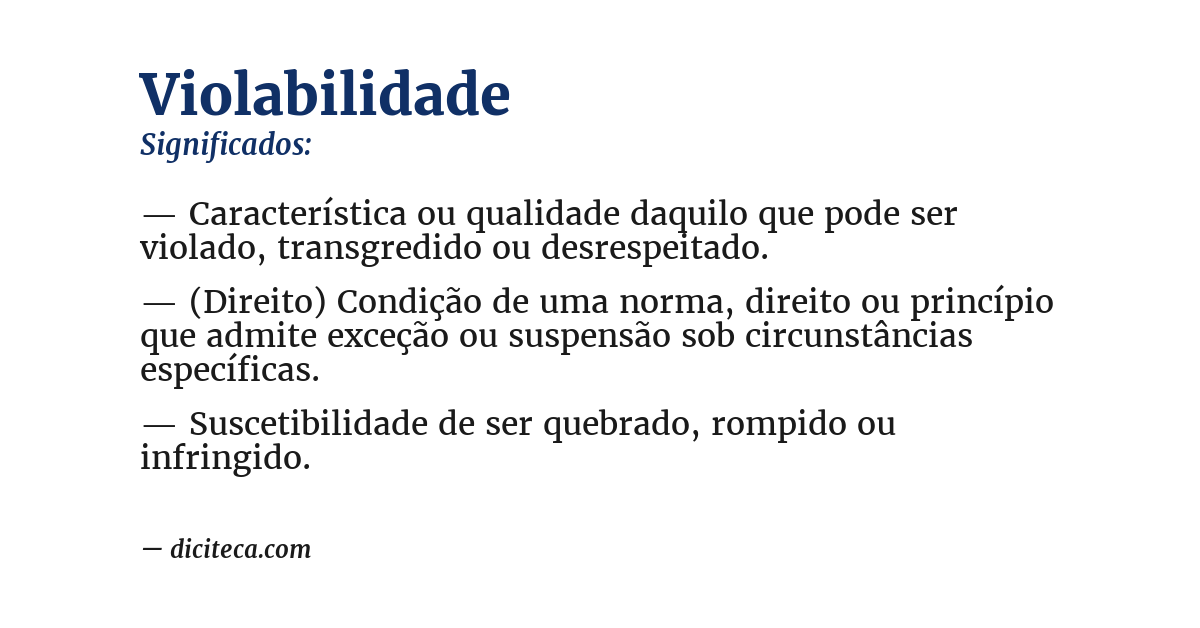 Significado de violabilidade