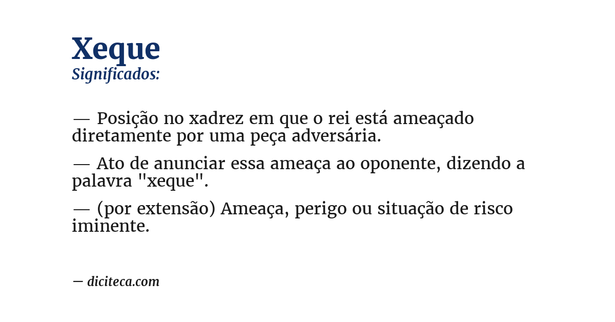 Significado de xeque