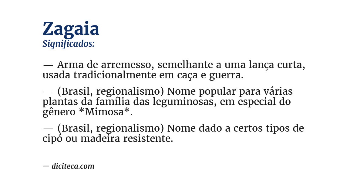 Significado de zagaia