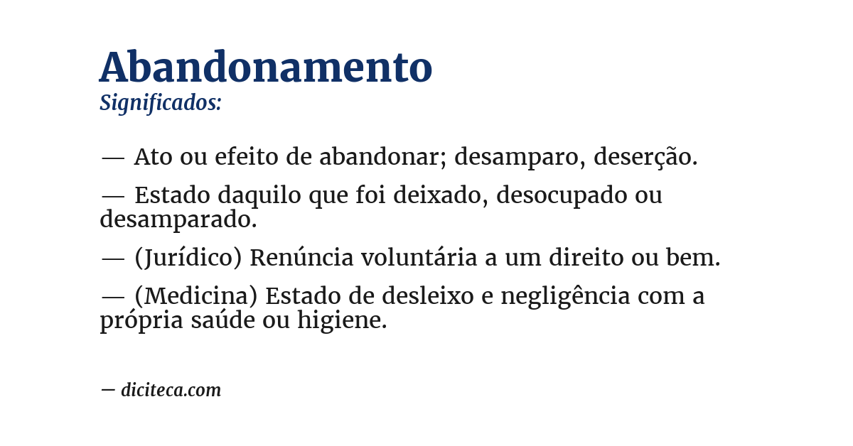 Significado de abandonamento