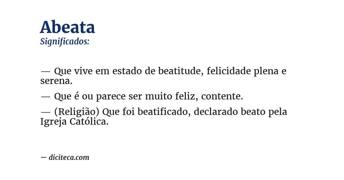 Significado de abeata