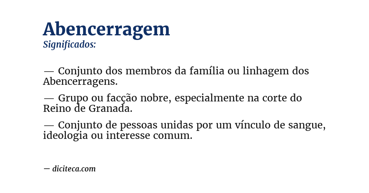Significado de abencerragem
