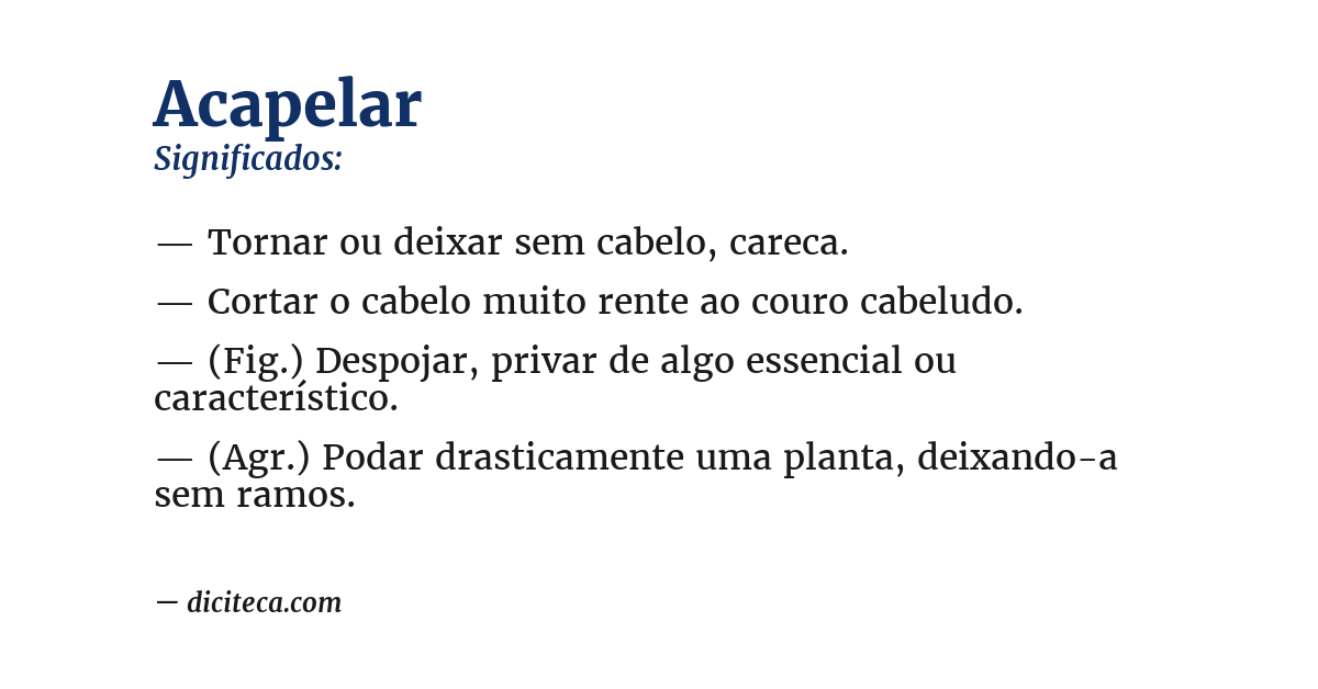 Significado de acapelar