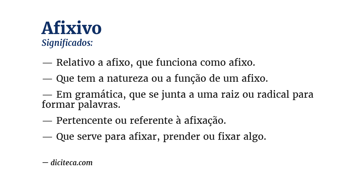 Significado de afixivo
