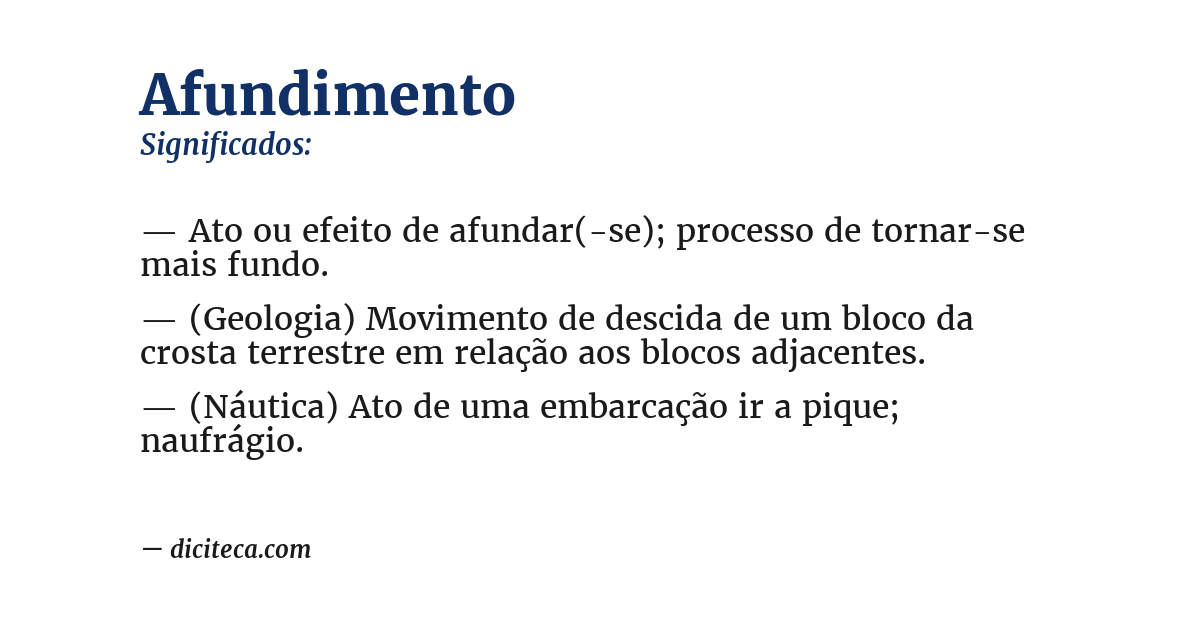 Significado de afundimento