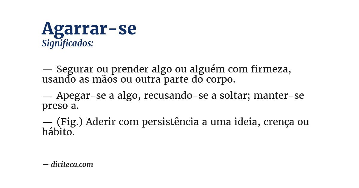 Significado de agarrar-se
