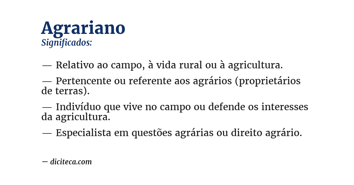 Significado de agrariano