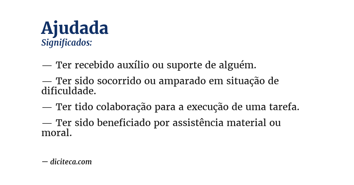Significado de ajudada