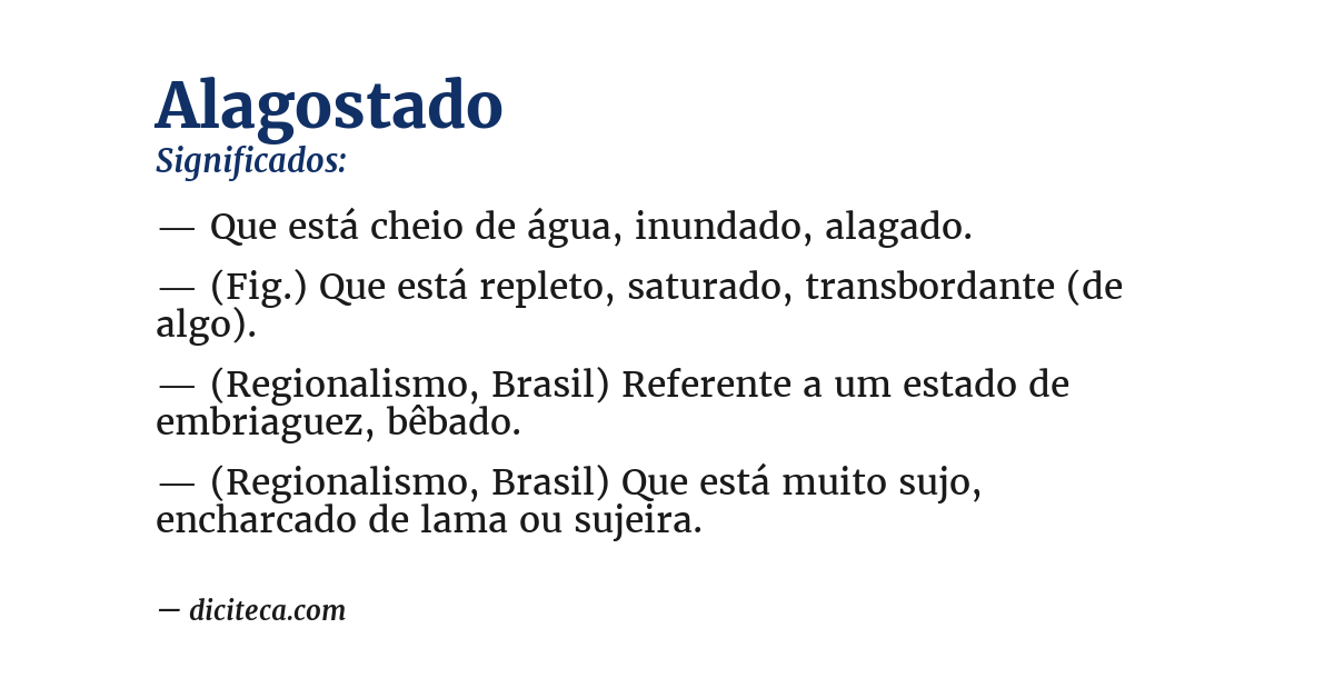 Significado de alagostado
