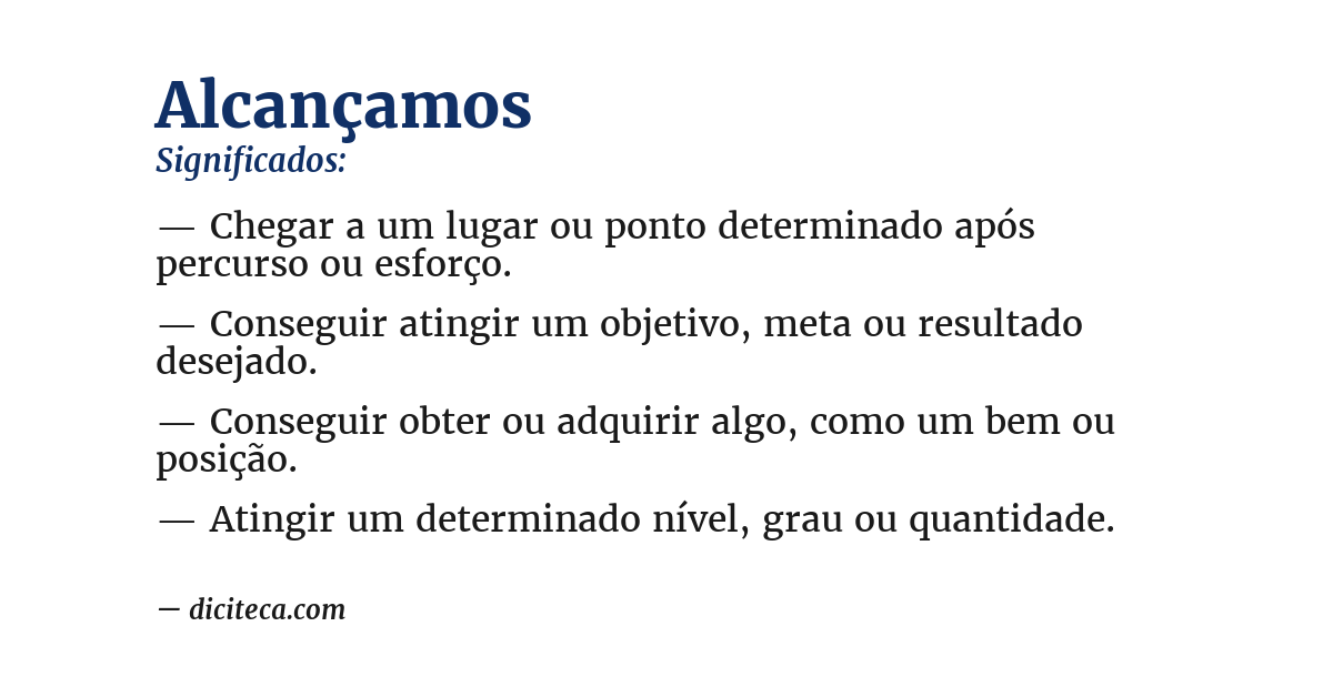 Significado de alcançamos