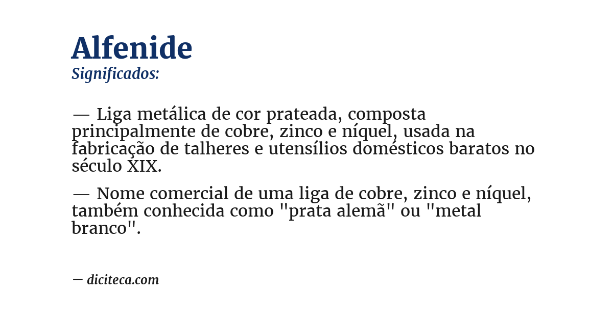 Significado de alfenide