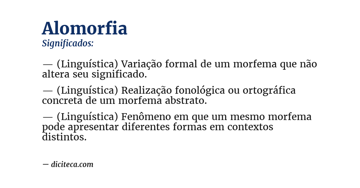 Significado de alomorfia