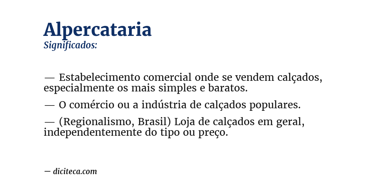 Significado de alpercataria