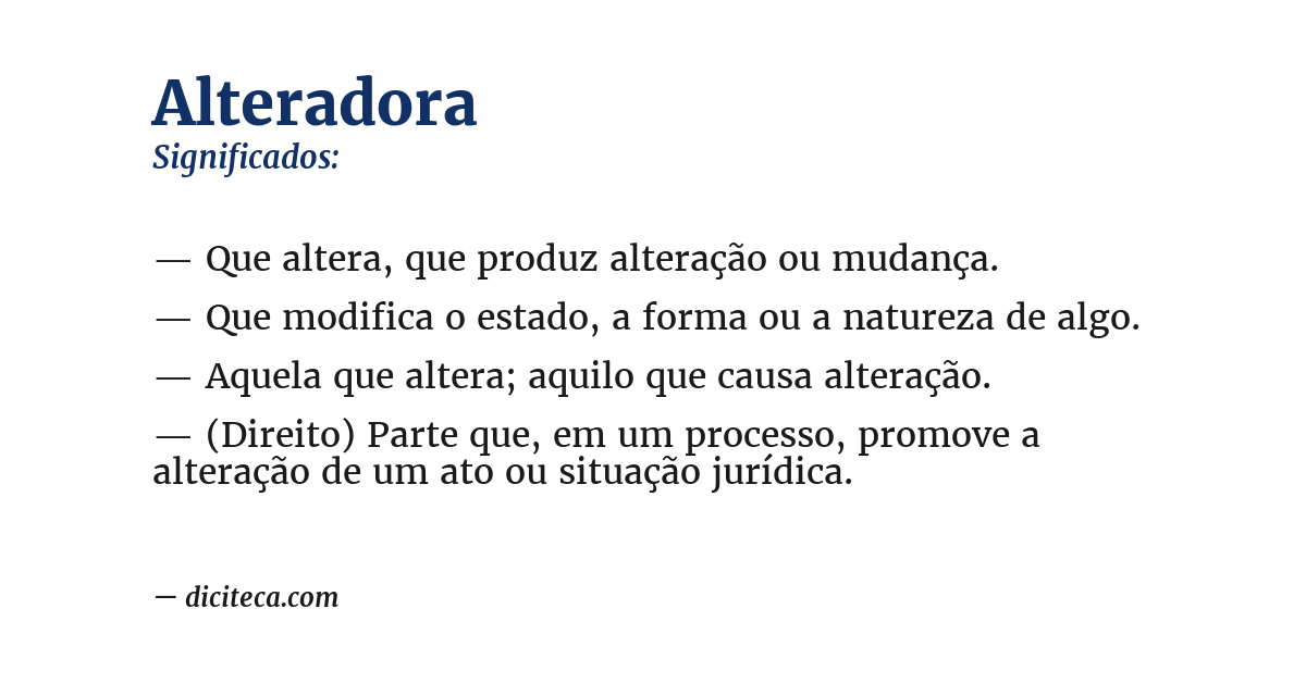 Significado de alteradora
