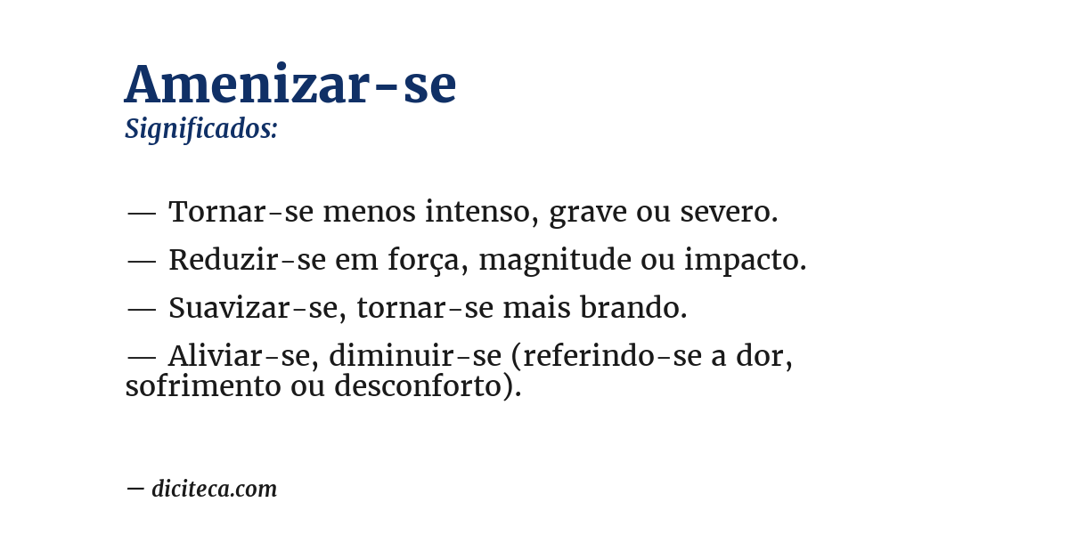 Significado de amenizar-se
