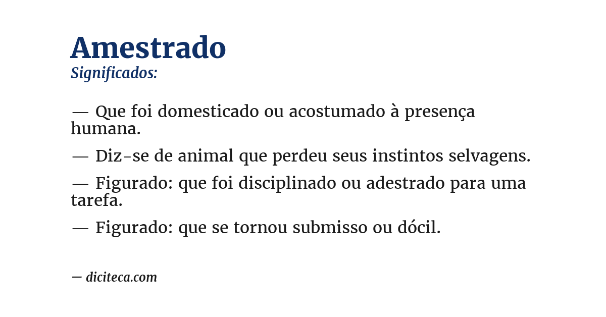 Significado de amestrado