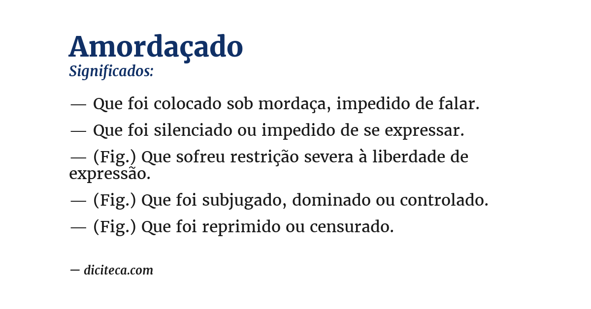 Significado de amordaçado