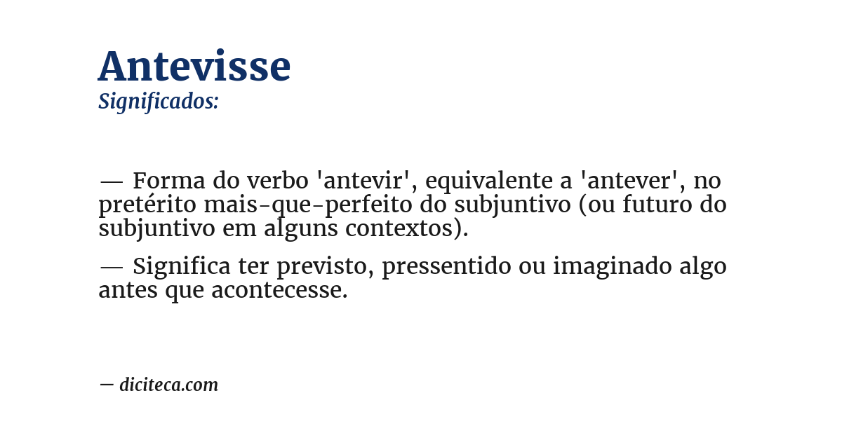 Significado de antevisse