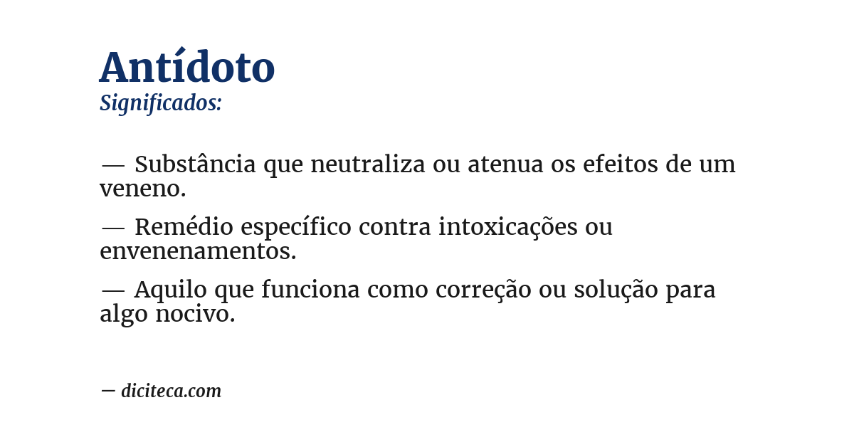 Significado de antídoto