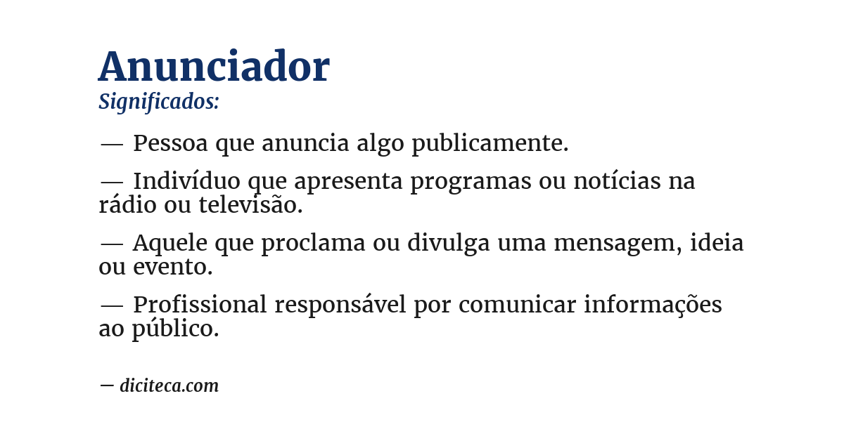 Significado de anunciador