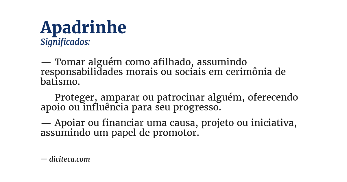 Significado de apadrinhe