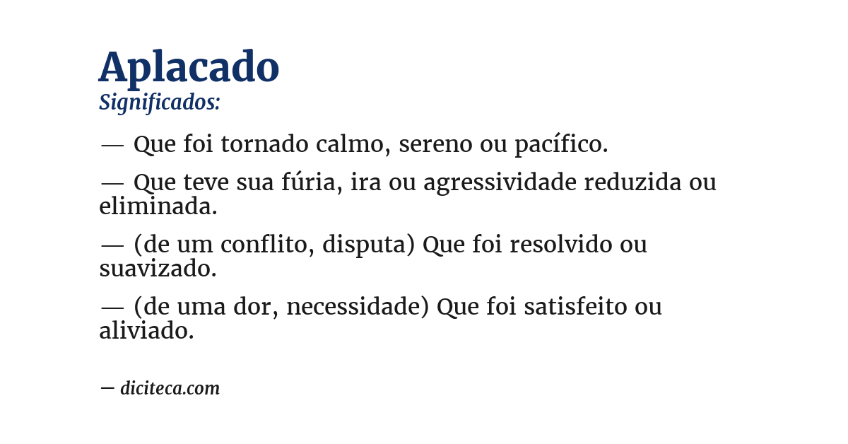 Significado de aplacado
