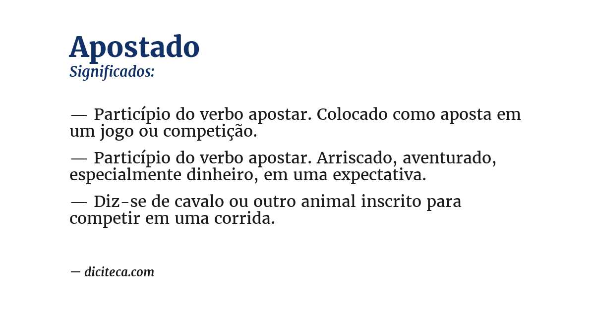 Significado de apostado