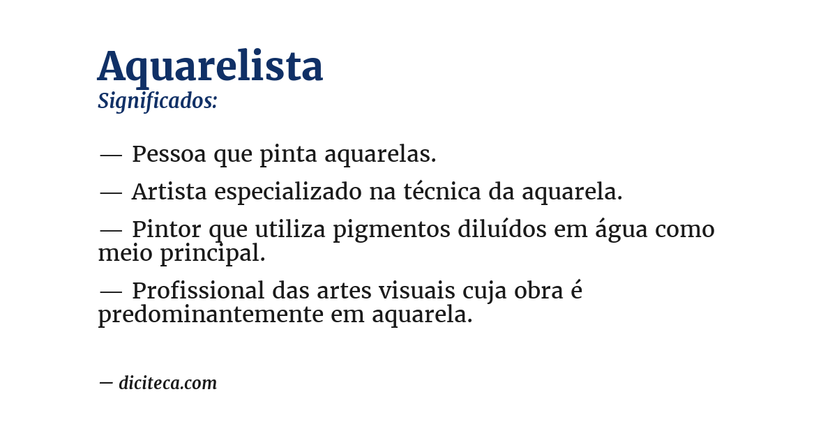 Significado de aquarelista