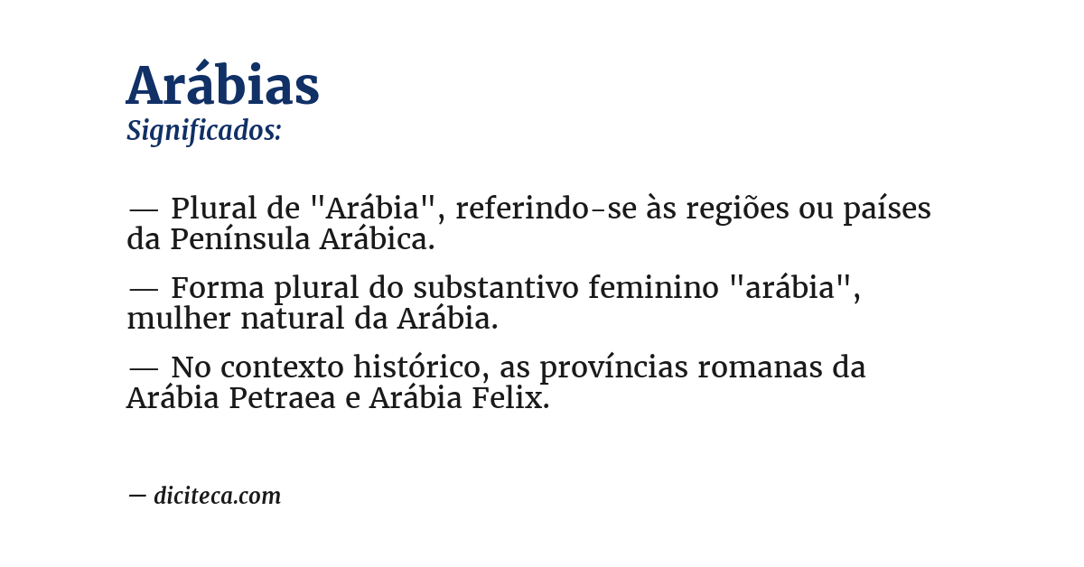 Significado de arábias