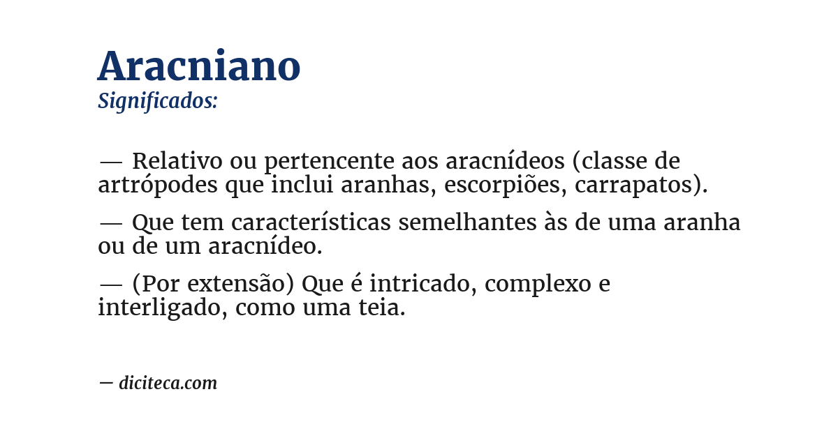 Significado de aracniano