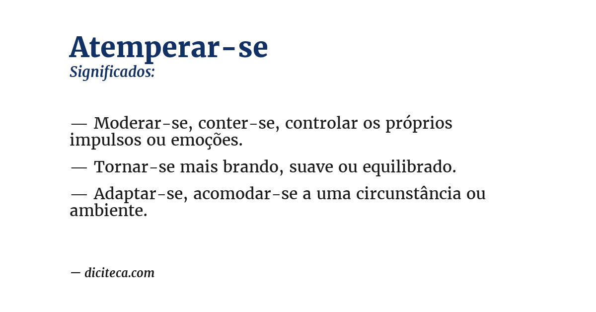 Significado de atemperar-se