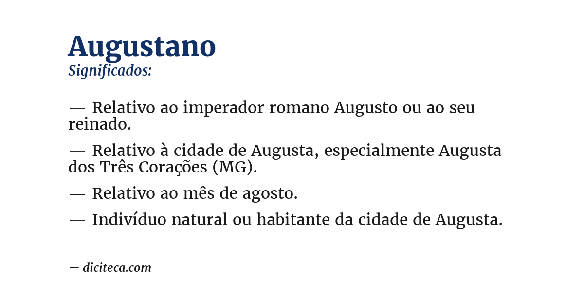 Significado de augustano